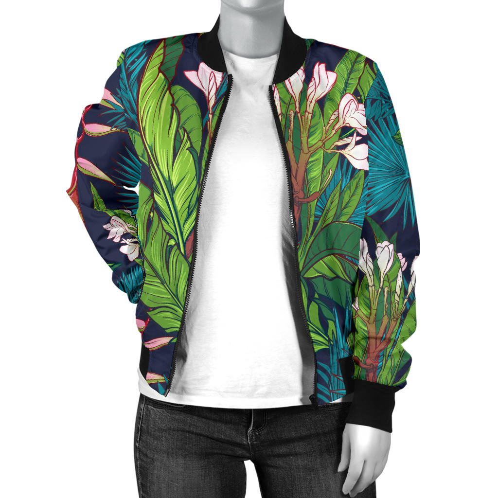 Rainforest Pattern Print Design RF01 Women Bomber Jacket