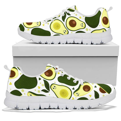 Avocado Pattern Print Design AC06 Sneakers White Bottom Shoes