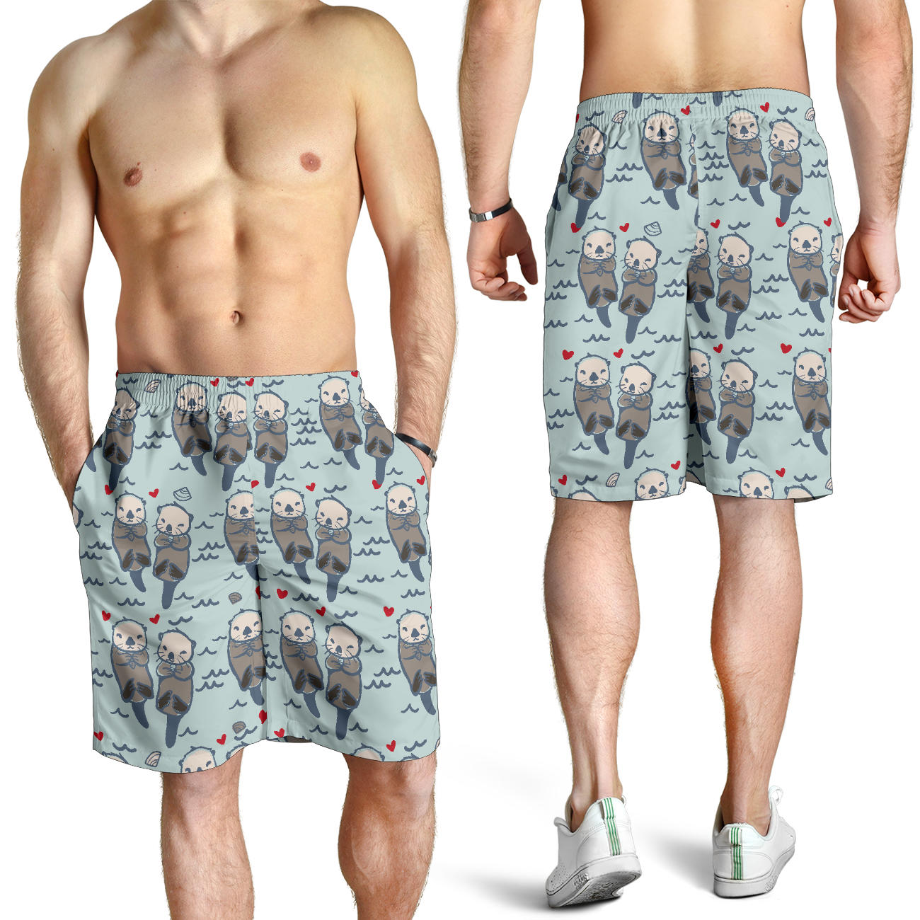 Sea Otter Pattern Print Design 03 Mens Shorts