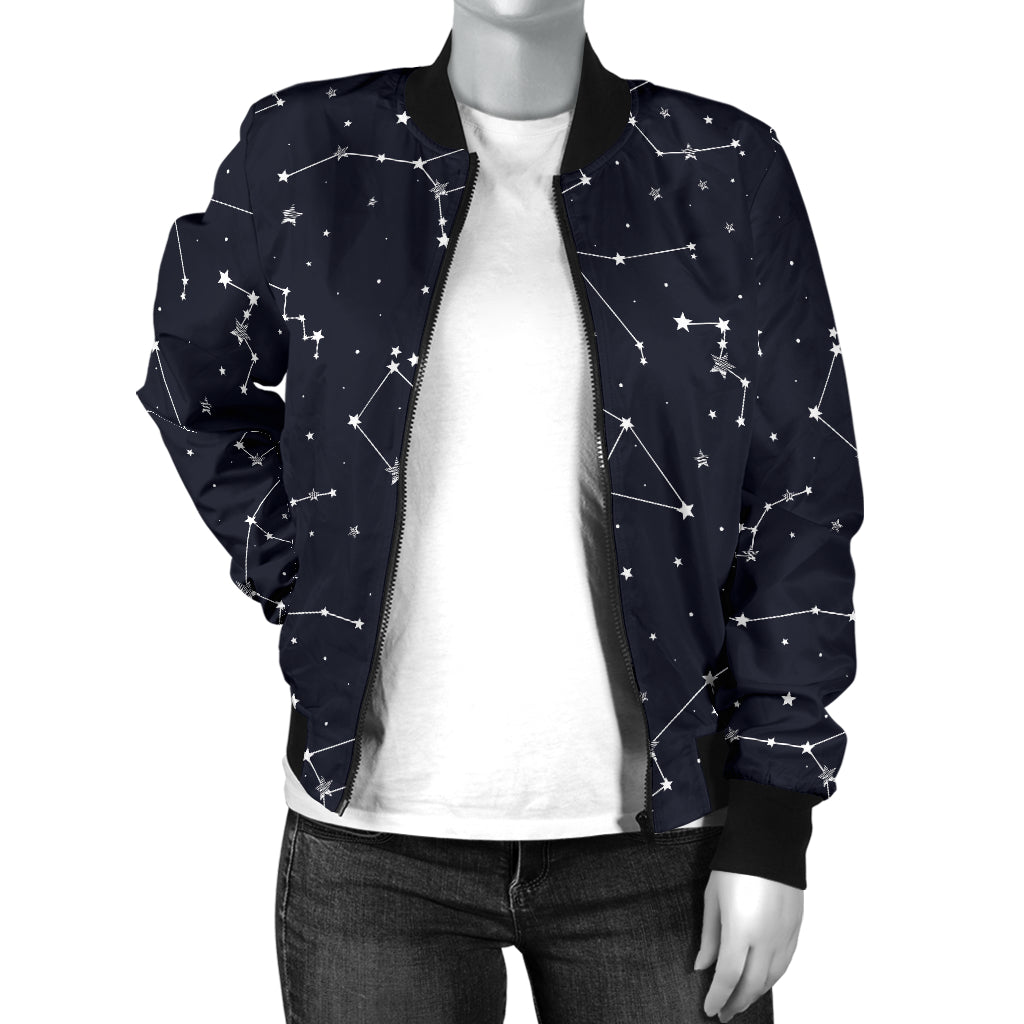 Constellation Pattern Print Design 03 Women's Bomber Jacket
