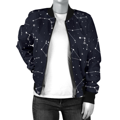 Constellation Pattern Print Design 03 Women's Bomber Jacket