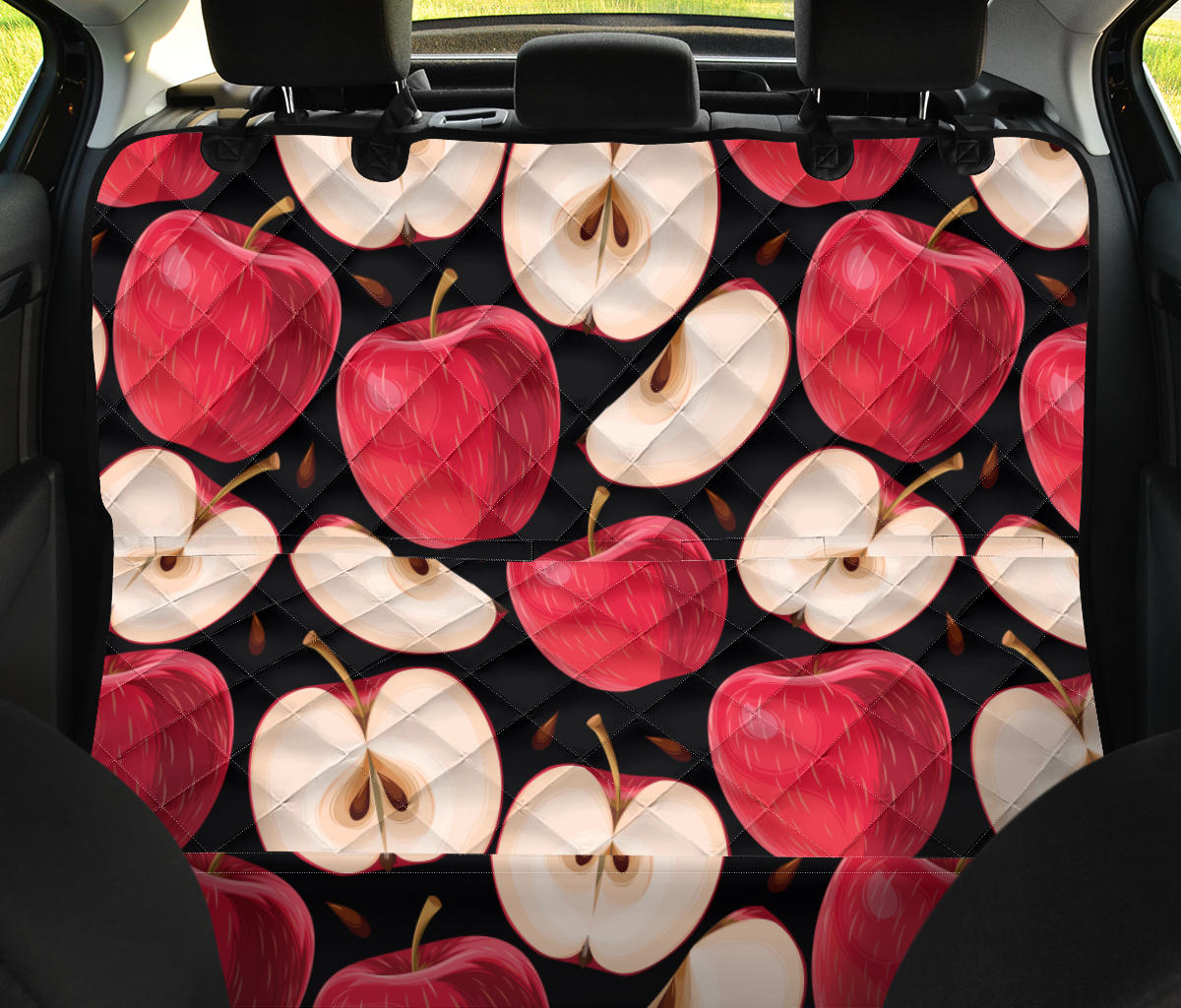 Apple Pattern Print Design AP02 Rear Dog  Seat Cover