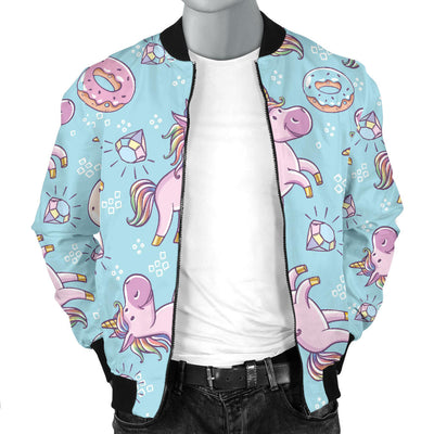 Donut Unicorn Pattern Print Design DN016 Men Bomber Jacket