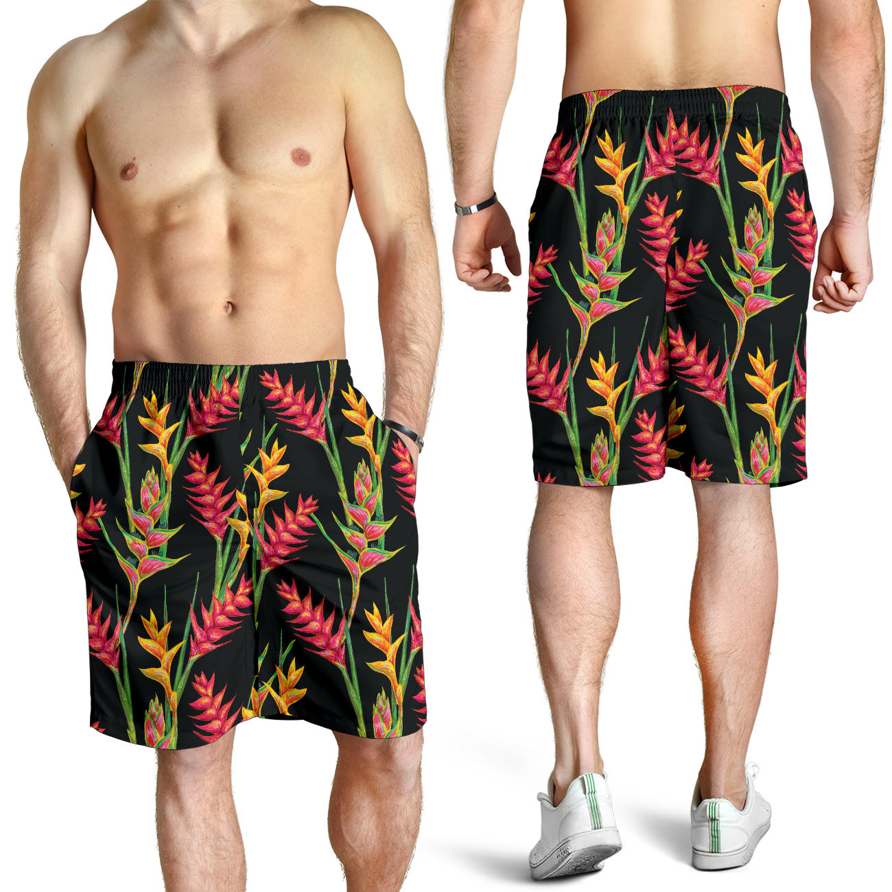 Heliconia Pattern Print Design HL01 Mens Shorts
