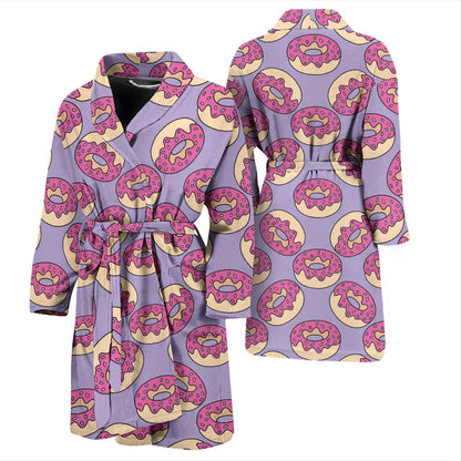 Donut Pattern Print Design DN015 Men Bathrobe