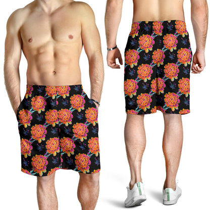 Marigold Pattern Print Design MR04 Mens Shorts