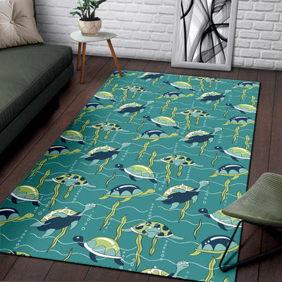 Sea Turtle Pattern Print Design T08 Area Rugs