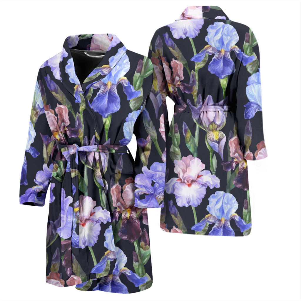 Iris Pattern Print Design IR04 Men Bathrobe