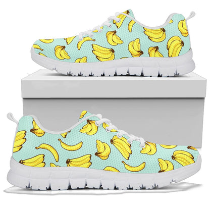 Banana Pattern Print Design BA04 Sneakers White Bottom Shoes