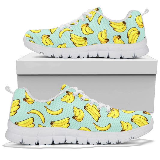 Banana Pattern Print Design BA04 Sneakers White Bottom Shoes