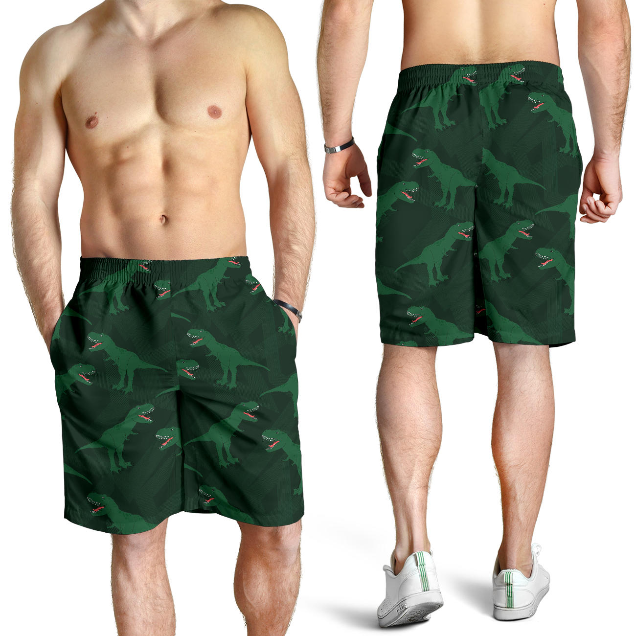 T Rex Pattern Print Design A06 Mens Shorts