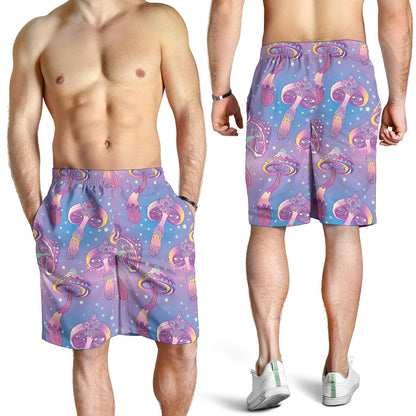 Psychedelic Mushroom Pattern Print Design A01 Mens Shorts