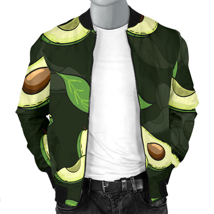 Avocado Pattern Print Design AC07 Men Bomber Jacket