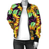 Sunflower Pattern Print Design SF012 Women Bomber Jacket