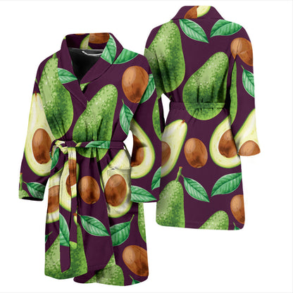 Avocado Pattern Print Design AC08 Men Bathrobe