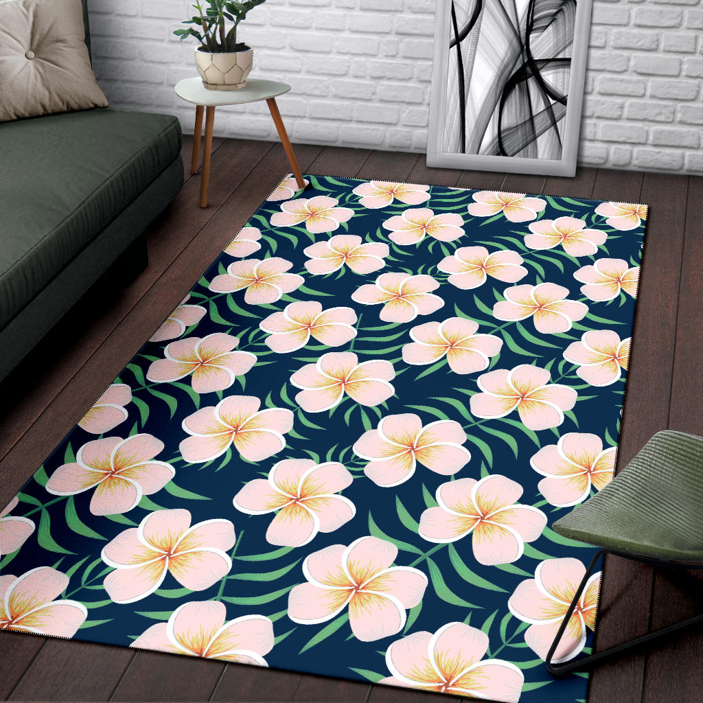 Pink Plumeria Pattern Print Design PM016 Area Rugs