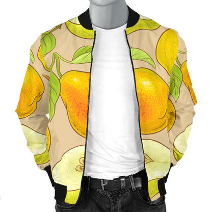 Pear Pattern Print Design PE05 Men Bomber Jacket