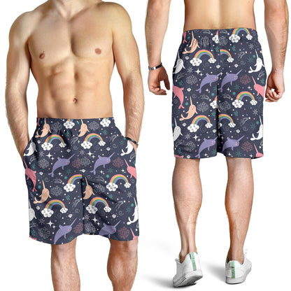 Narwhal Pattern Print Design 01 Mens Shorts
