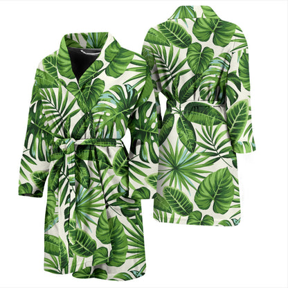 Tropical Flower Pattern Print Design TF013 Men Bathrobe