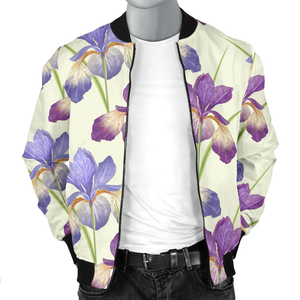 Iris Pattern Print Design IR08 Men Bomber Jacket