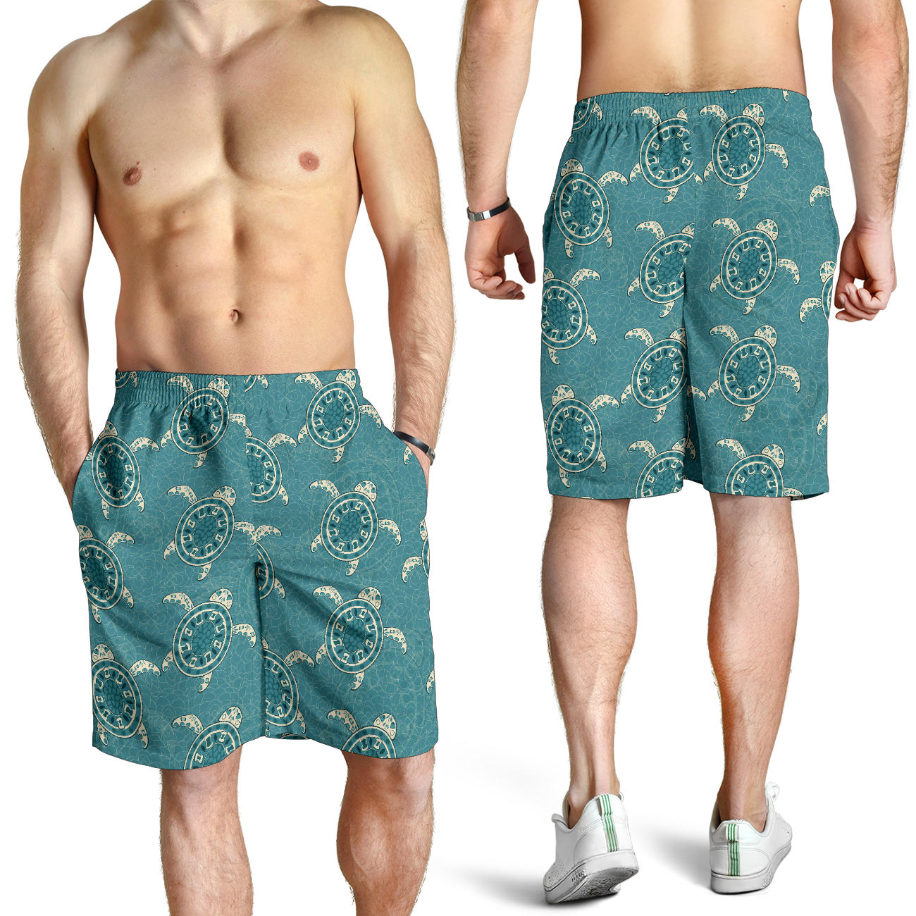 Sea Turtle Pattern Print Design T02 Mens Shorts