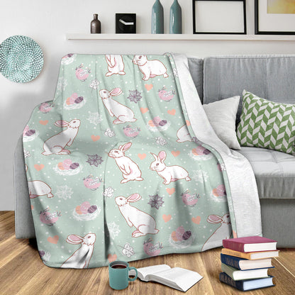 Rabbit Pattern Print Design RB011 Fleece Blanket