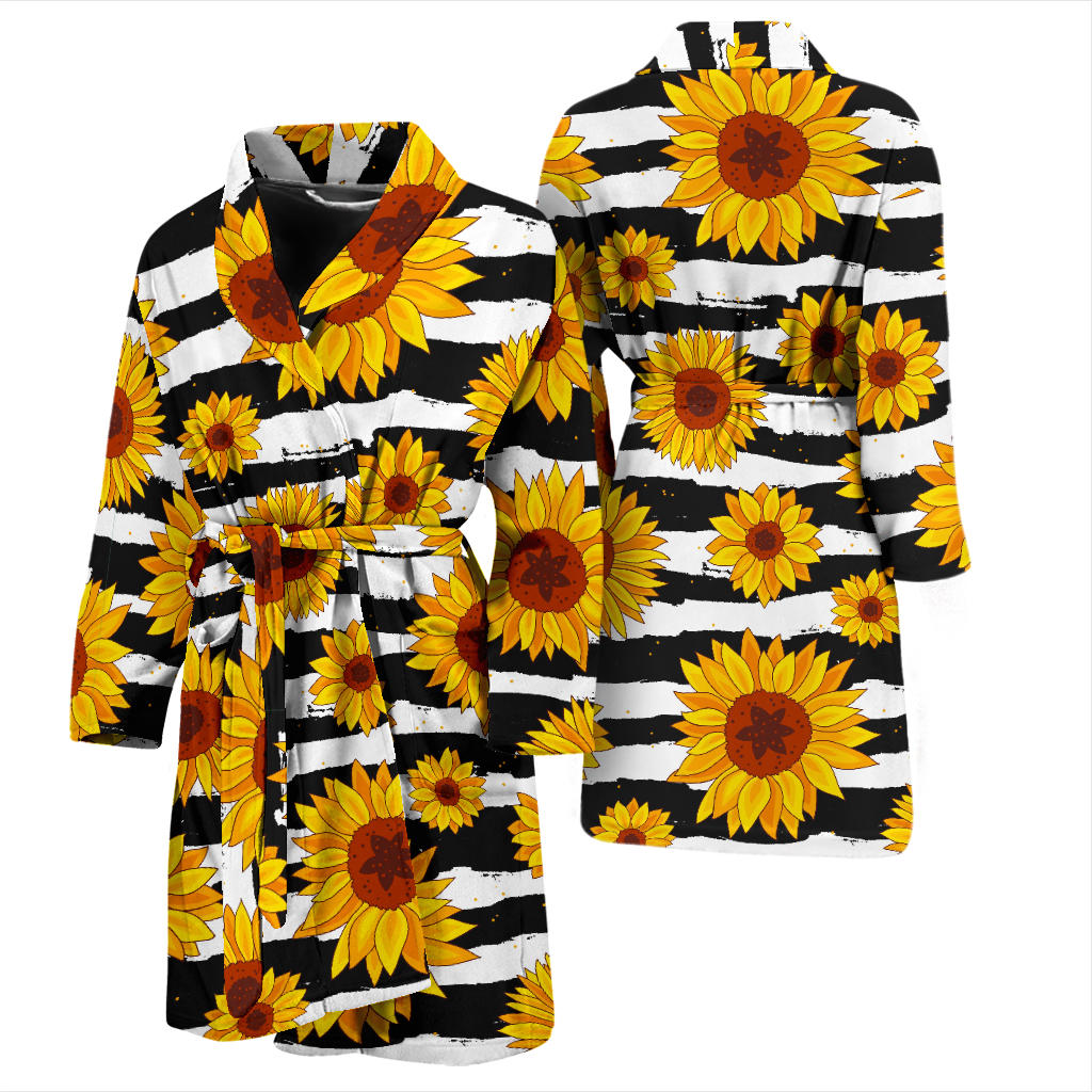 Sunflower Pattern Print Design SF010 Men Bathrobe