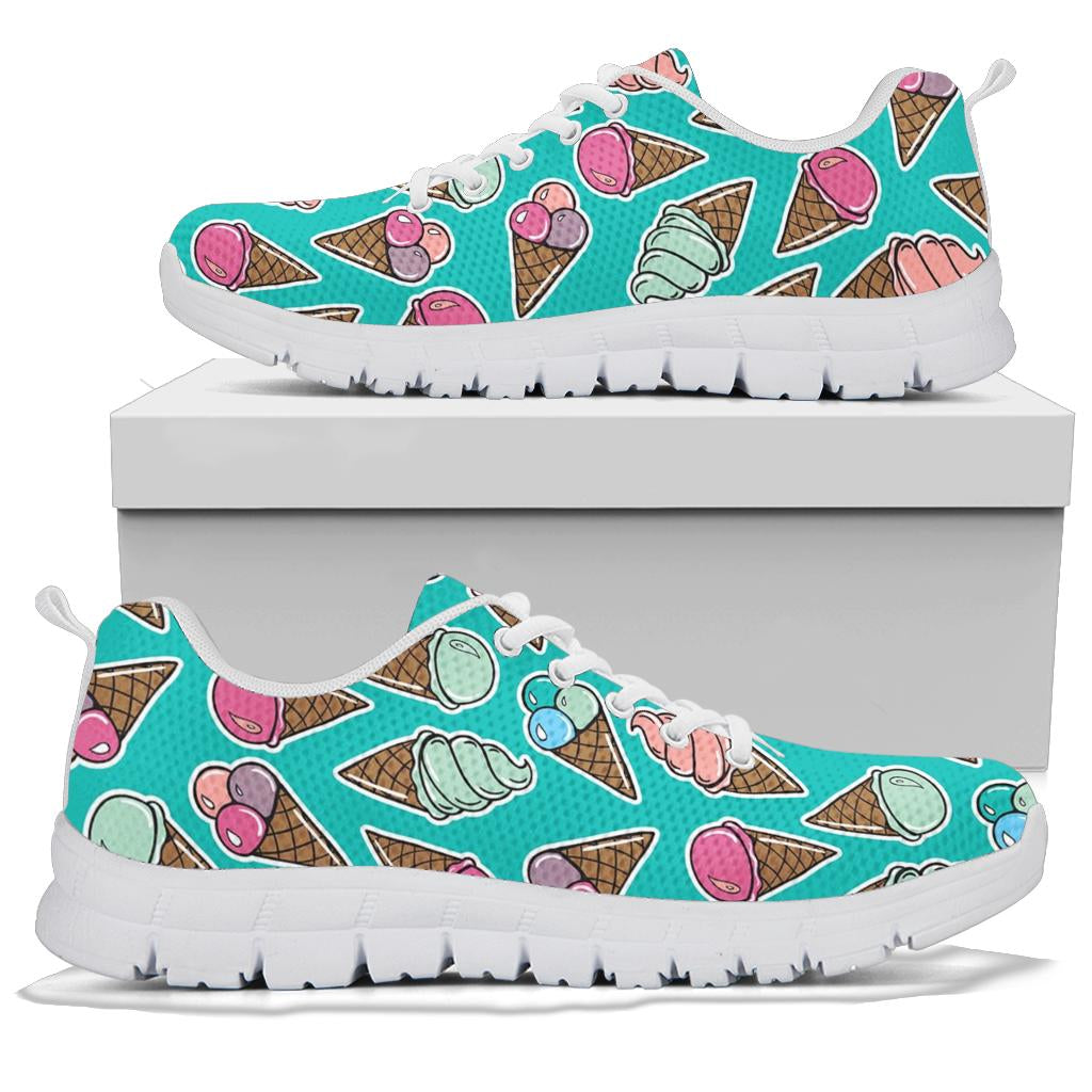 Ice Cream Pattern Print Design IC01 Sneakers White Bottom Shoes