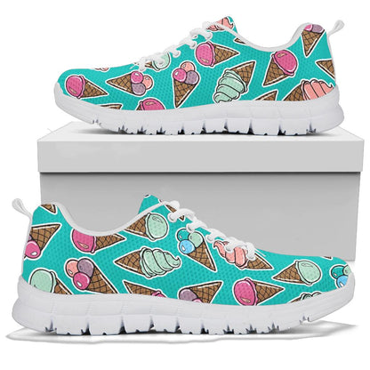 Ice Cream Pattern Print Design IC01 Sneakers White Bottom Shoes