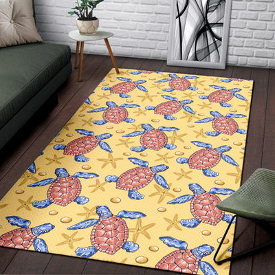 Sea Turtle Pattern Print Design T06 Area Rugs