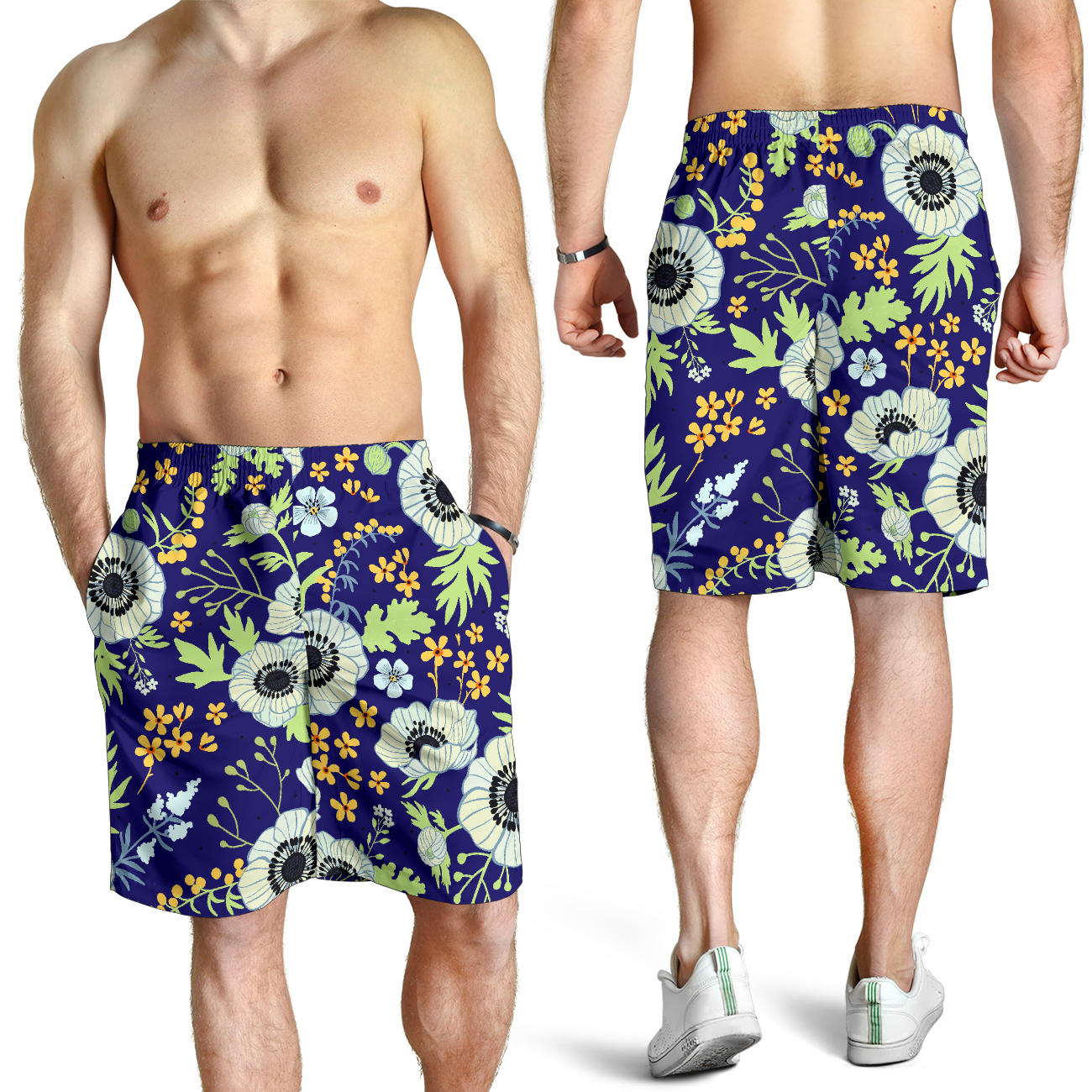 Anemone Pattern Print Design AM06 Mens Shorts