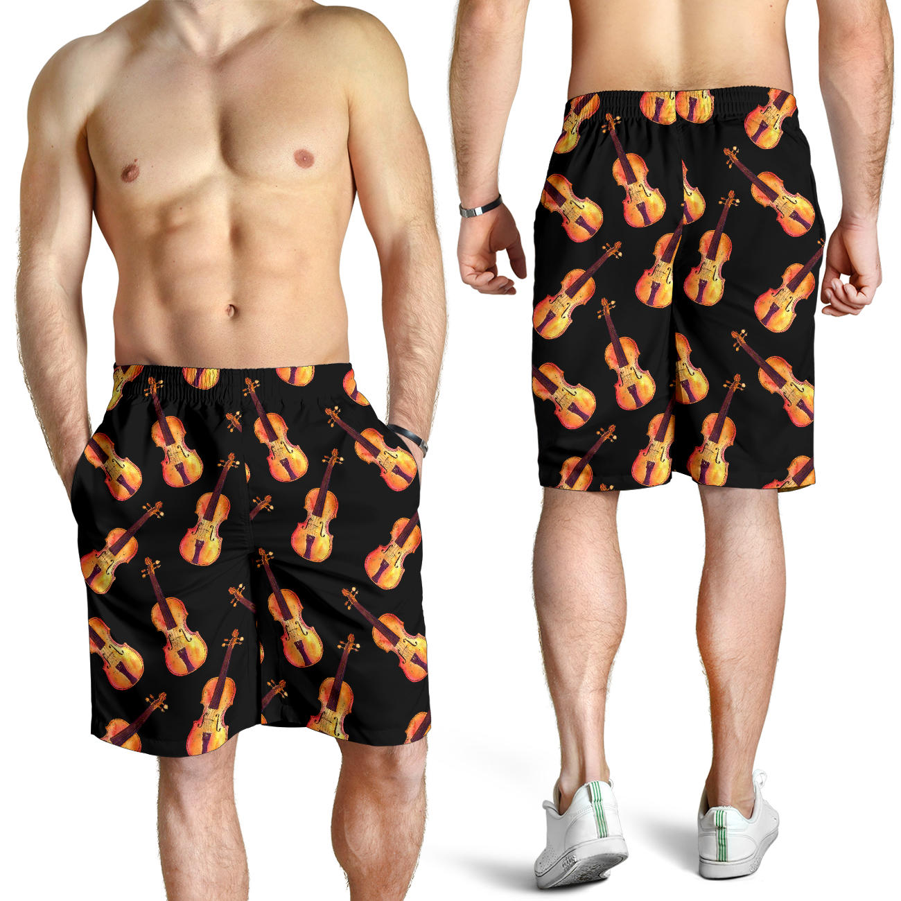 Violin Pattern Print Design 04 Mens Shorts