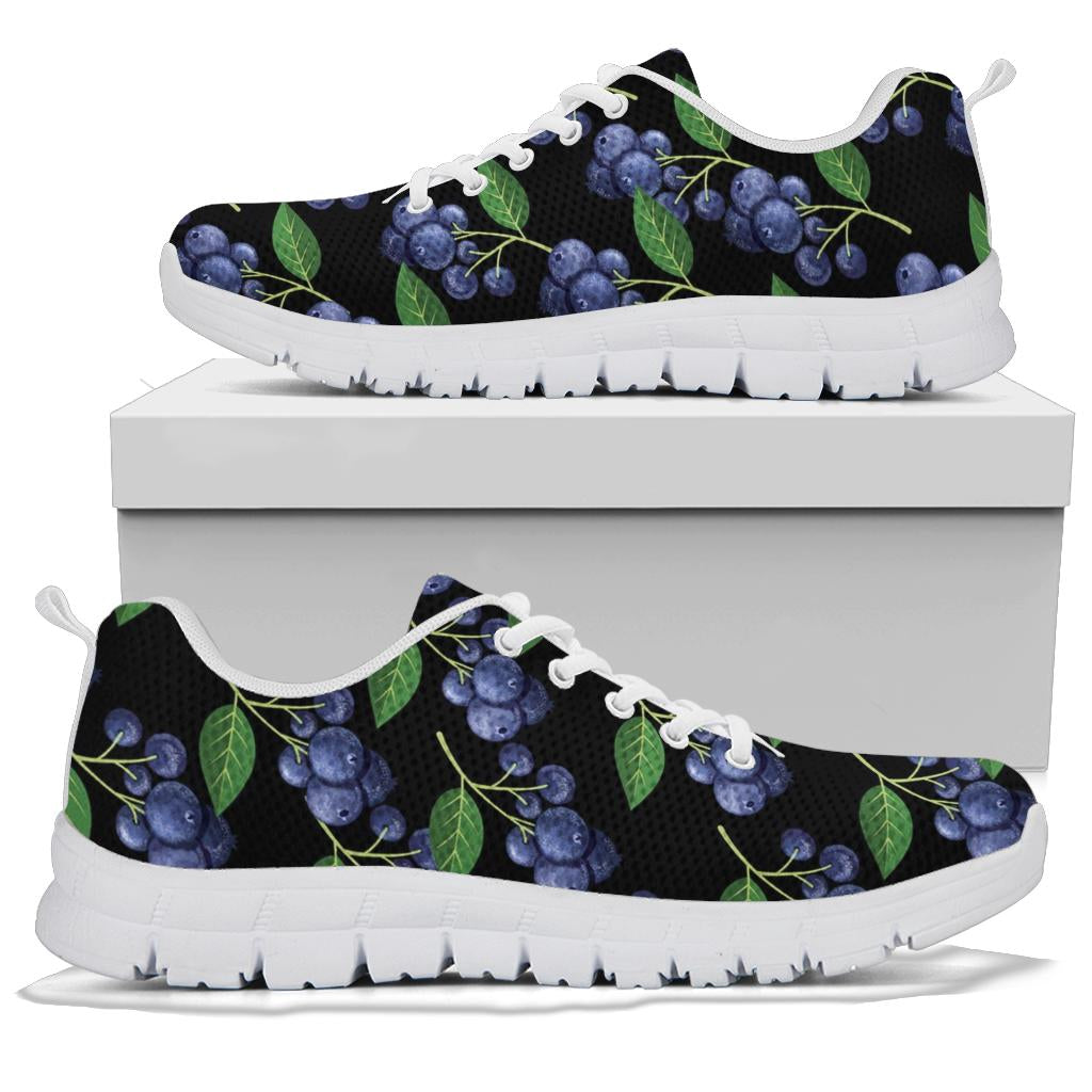 Blueberry Pattern Print Design BB01 Sneakers White Bottom Shoes