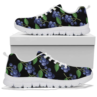 Blueberry Pattern Print Design BB01 Sneakers White Bottom Shoes