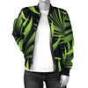 Palm Leaves Pattern Print Design PL07 Women Bomber Jacket