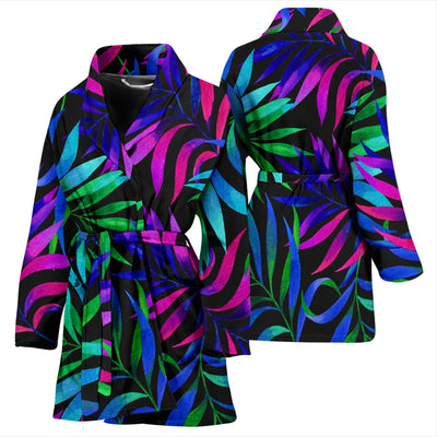 Tropical Flower Pattern Print Design TF010 Women Bathrobe