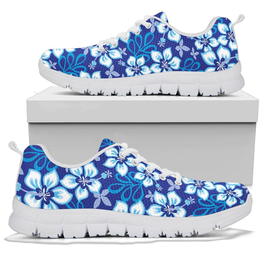 Hibiscus Pattern Print Design HB04 Sneakers White Bottom Shoes