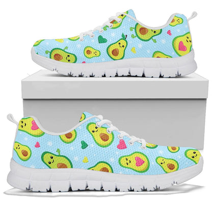 Avocado Pattern Print Design AC09 Sneakers White Bottom Shoes