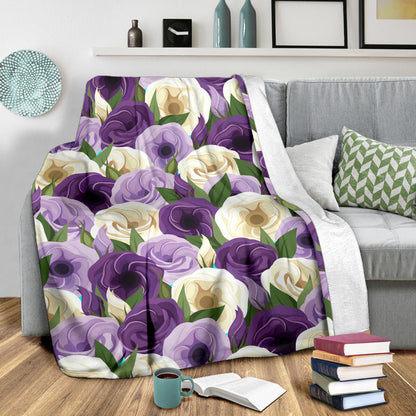 Lisianthus Pattern Print Design LT01 Fleece Blanket