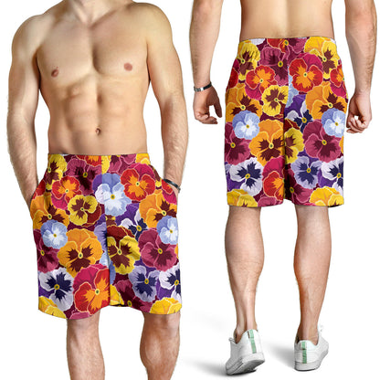 Pansy Pattern Print Design PS01 Mens Shorts