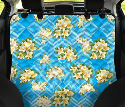 Yellow Plumeria Design Print Pattern Rear Dog  Seat Cover
