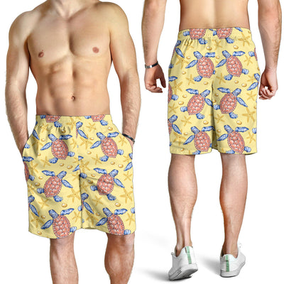 Sea Turtle Pattern Print Design T06 Mens Shorts