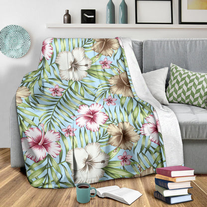 Tropical Flower Pattern Print Design TF05 Fleece Blanket