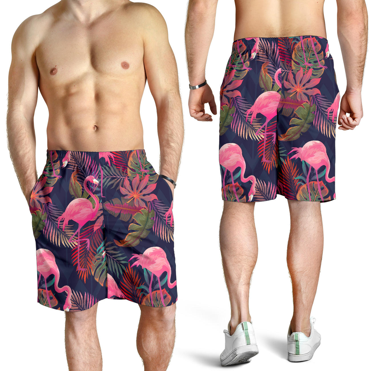 Flamingo Tropical Pattern Mens Shorts