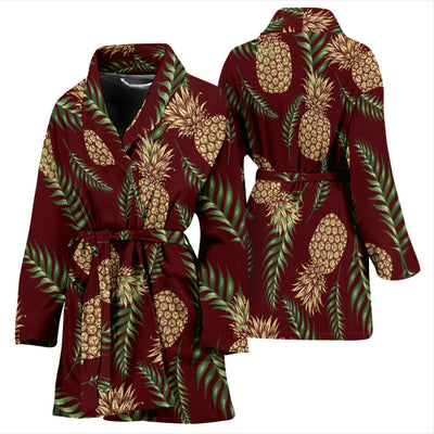 Pineapple Pattern Print Design PP013 Women Bathrobe