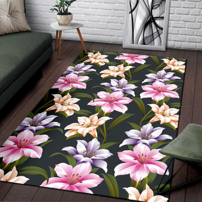Lily Pattern Print Design LY01 Area Rugs
