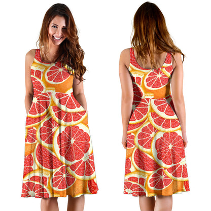 Grapefruit Pattern Print Design GF02 Midi Dress