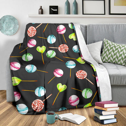 Lollipop Pattern Print Design LL02 Fleece Blanket