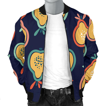 Pear Pattern Print Design PE03 Men Bomber Jacket
