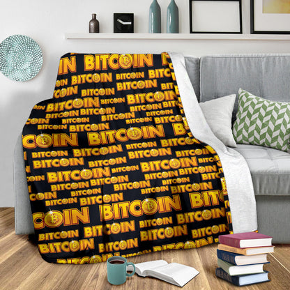 Bitcoin Pattern Print Design DO03 Fleece Blanket